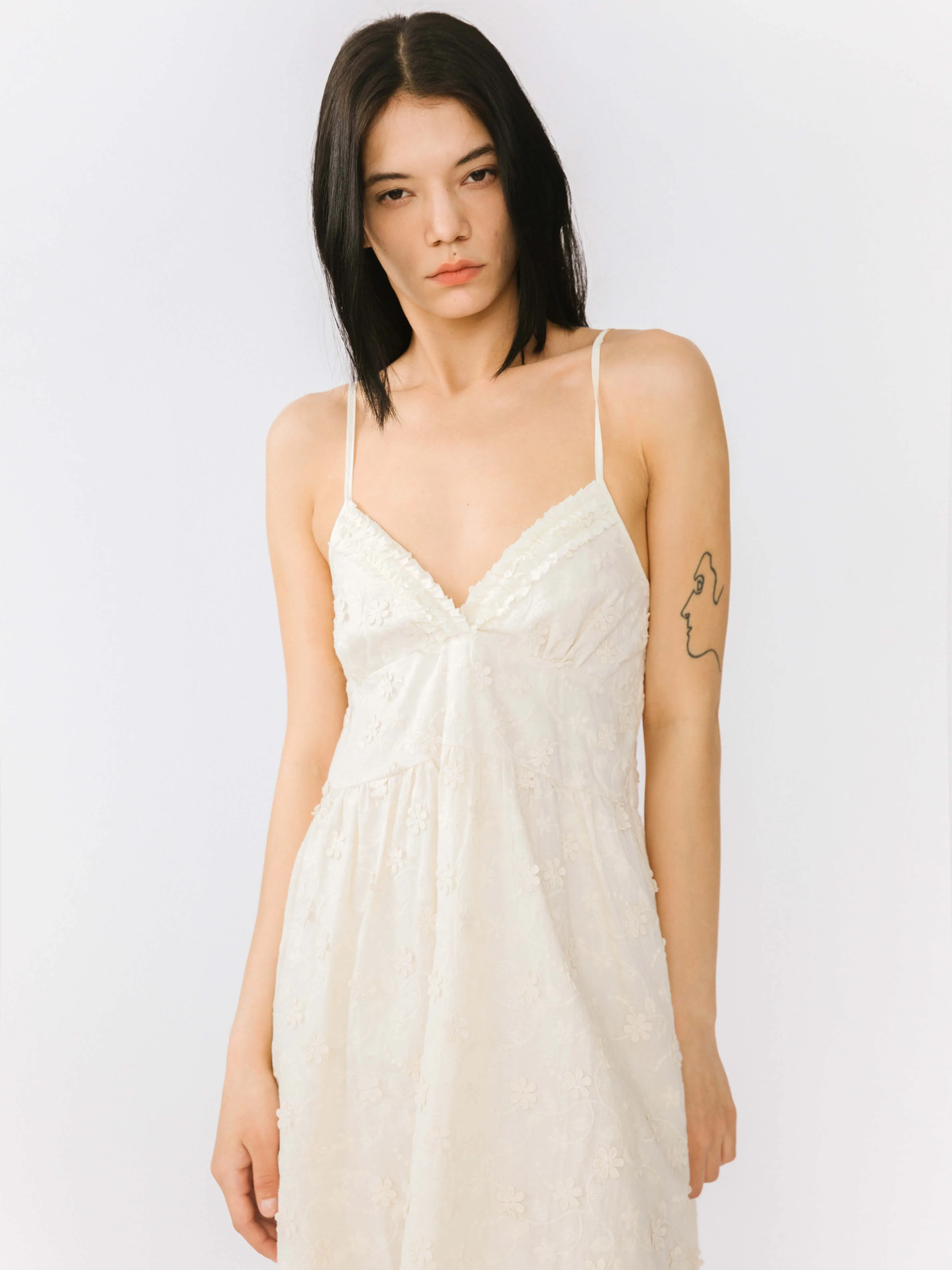3D Embroidery Lace Sling Dress