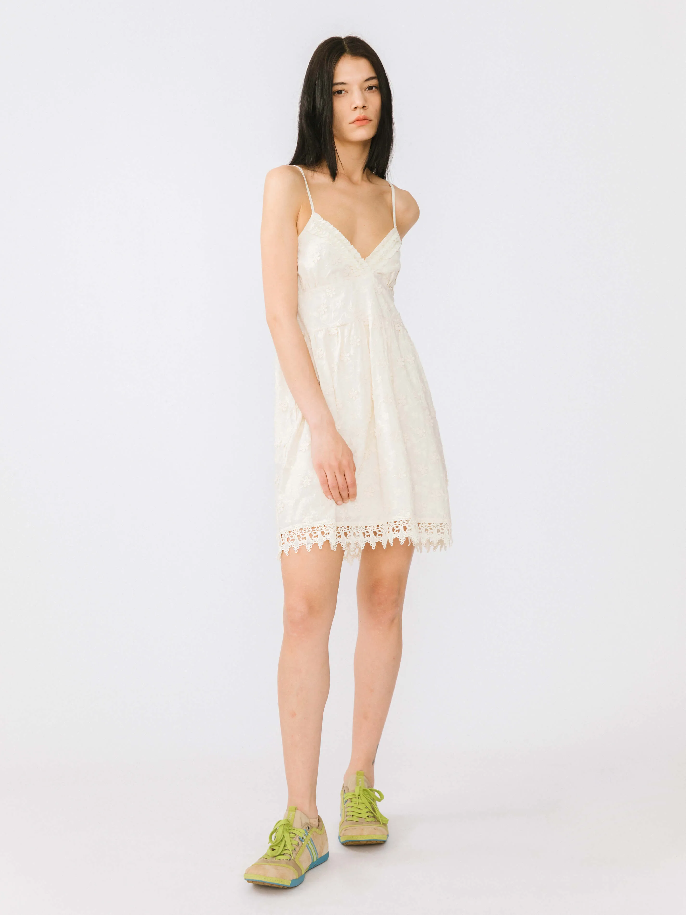 3D Embroidery Lace Sling Dress