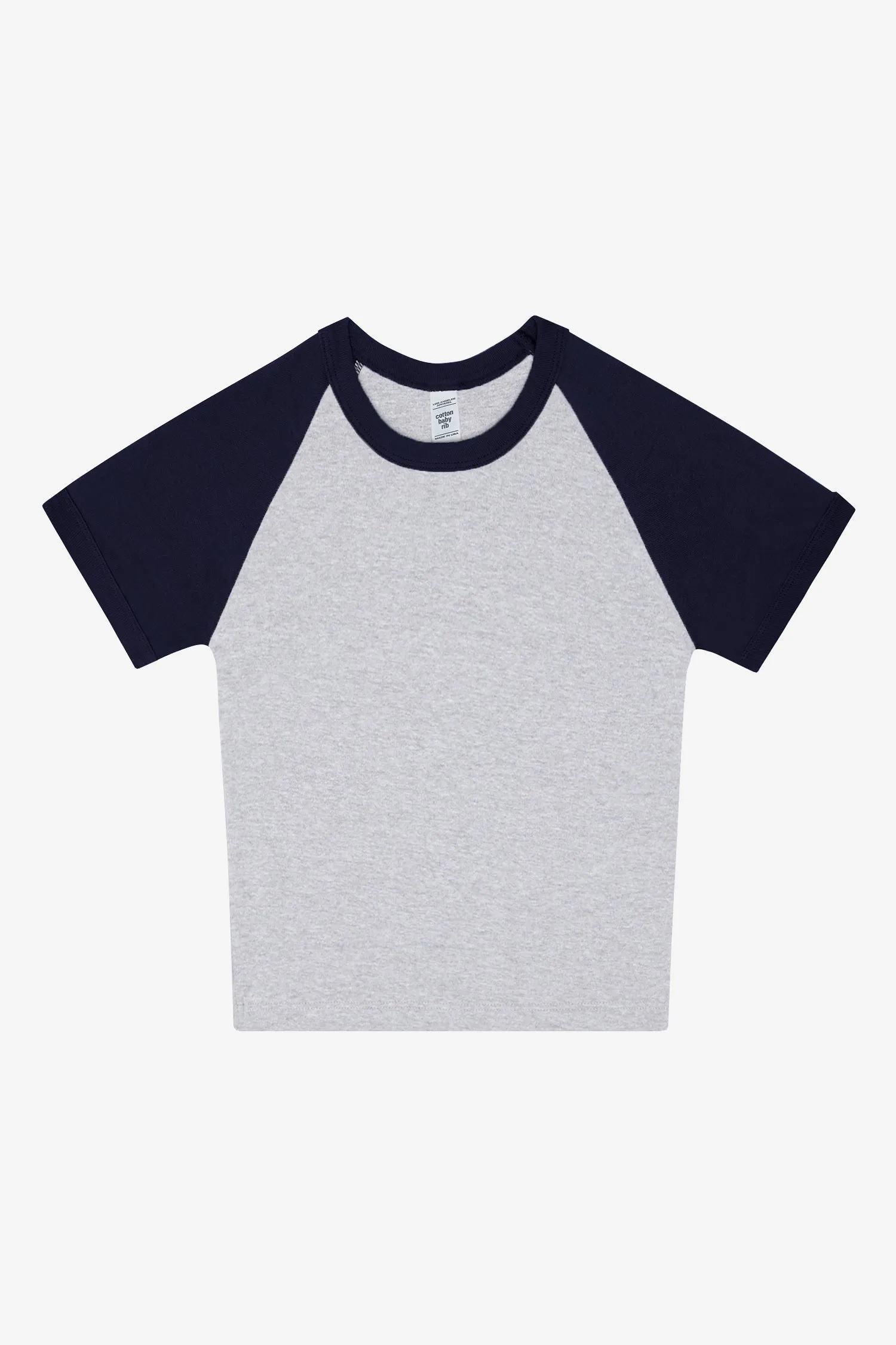 43077 - Baby Rib Short Sleeve Cropped Raglan