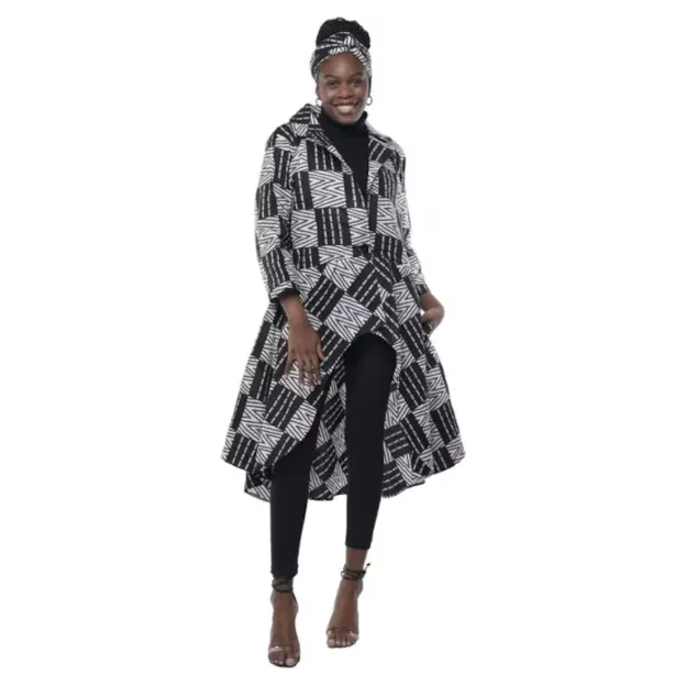 African Print Ankara High Low Kimono Coat