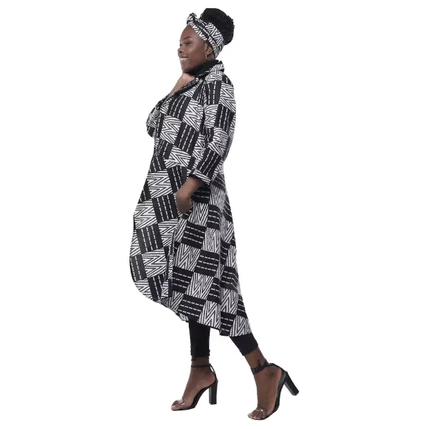African Print Ankara High Low Kimono Coat