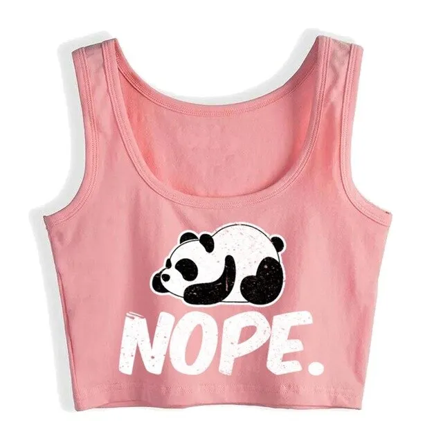 Basic  Panda Crop Top