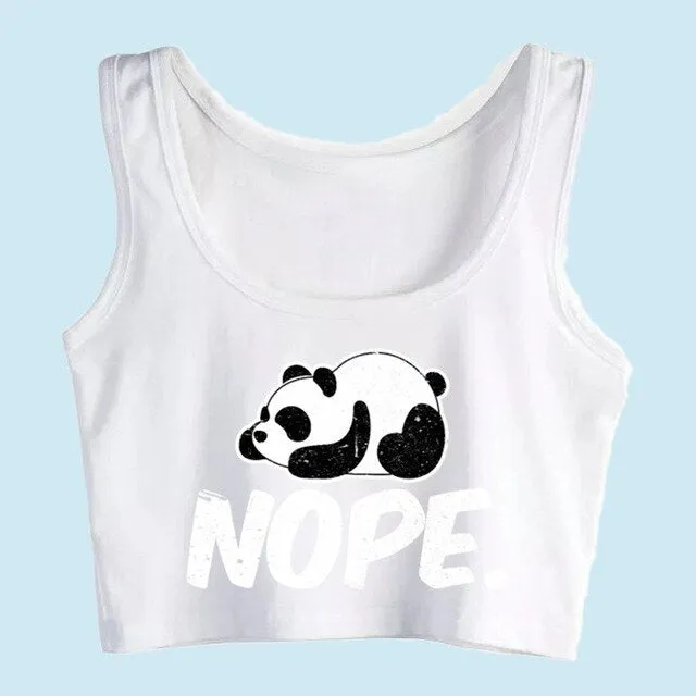 Basic  Panda Crop Top
