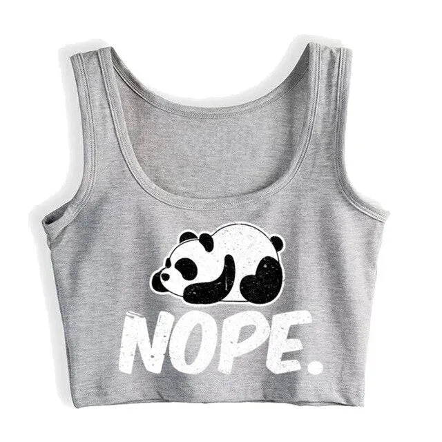 Basic  Panda Crop Top