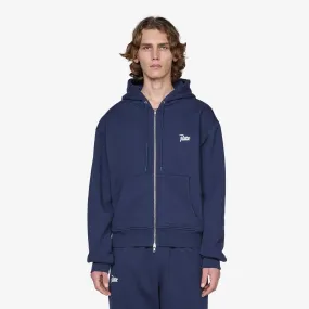 Classic Zip Up Hooded Sweater Black Iris