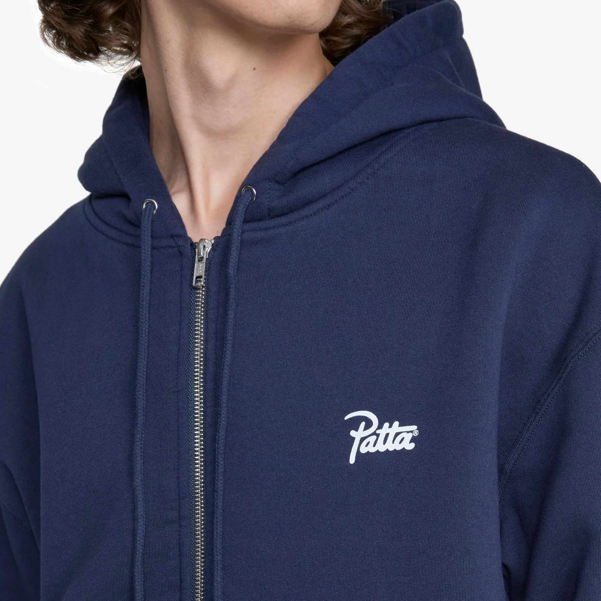 Classic Zip Up Hooded Sweater Black Iris