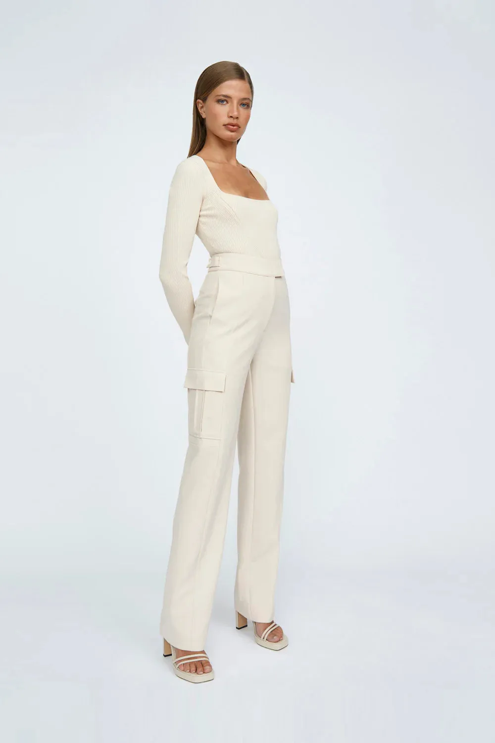 COBIE KNIT TOP - SAND