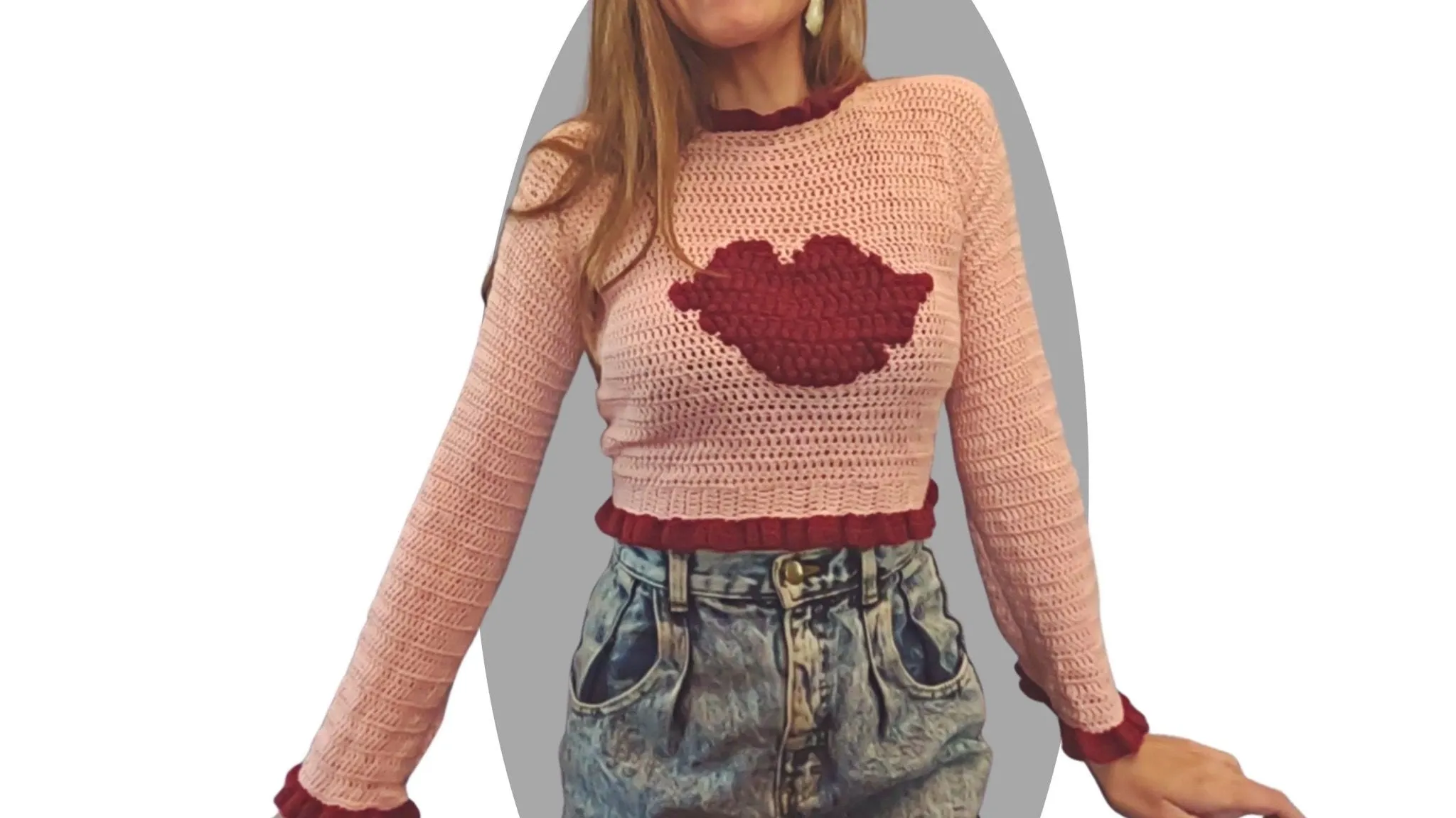 Crochet Sweater Pattern - Kiss