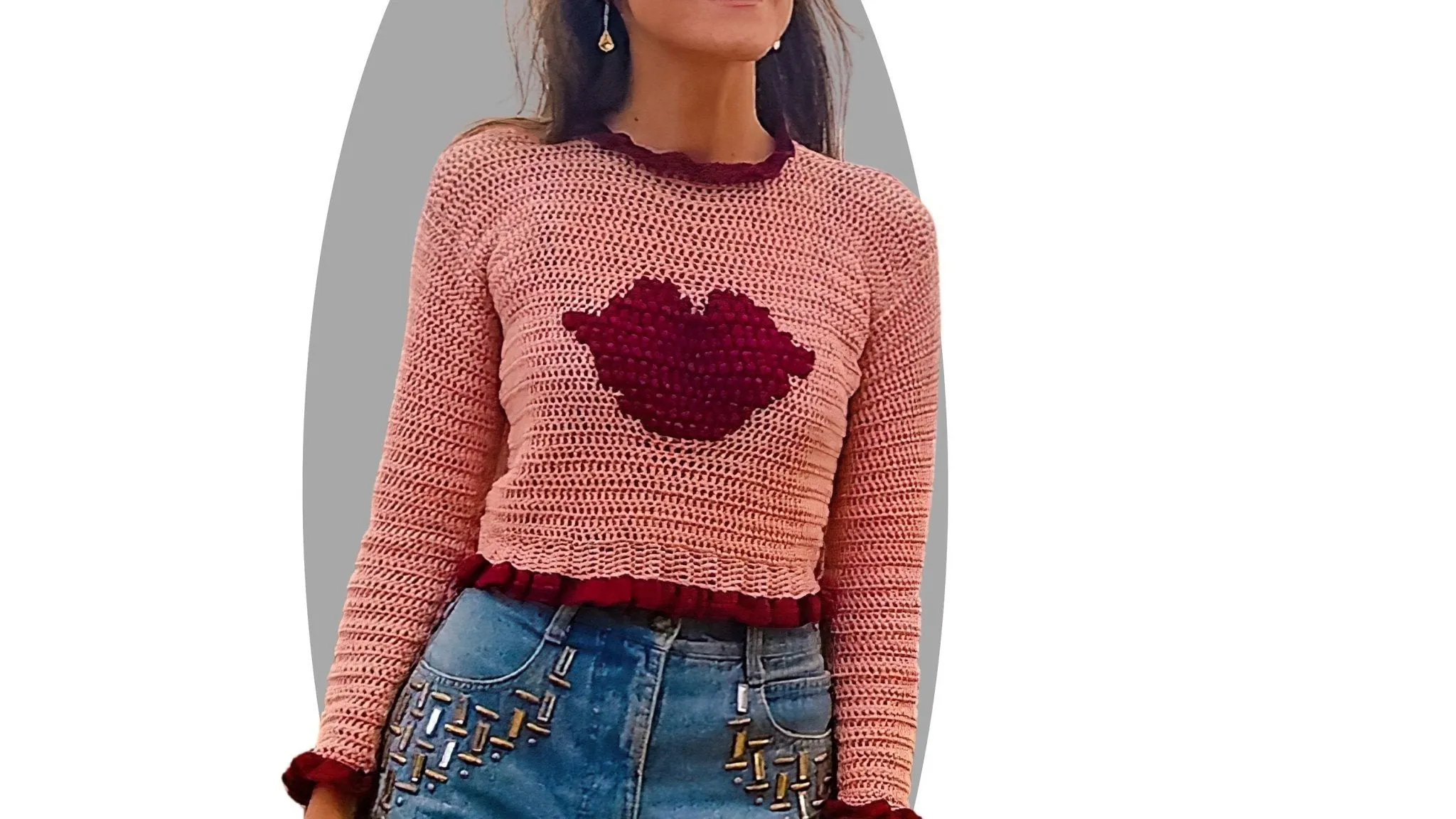 Crochet Sweater Pattern - Kiss