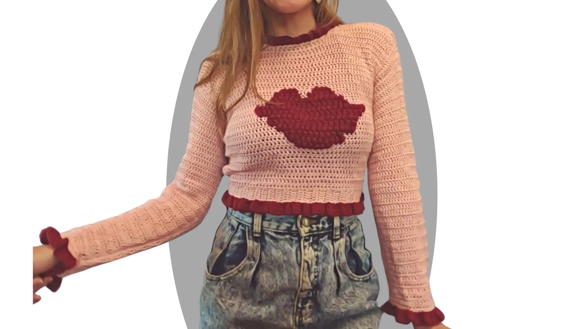 Crochet Sweater Pattern - Kiss