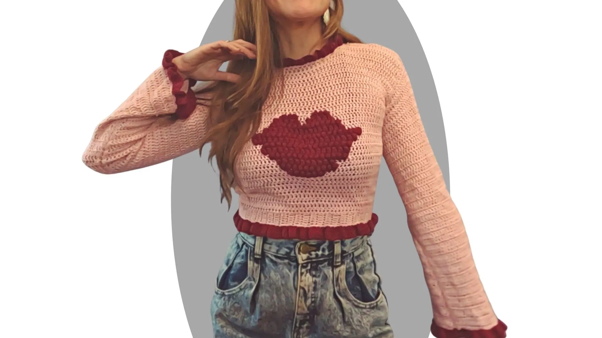 Crochet Sweater Pattern - Kiss