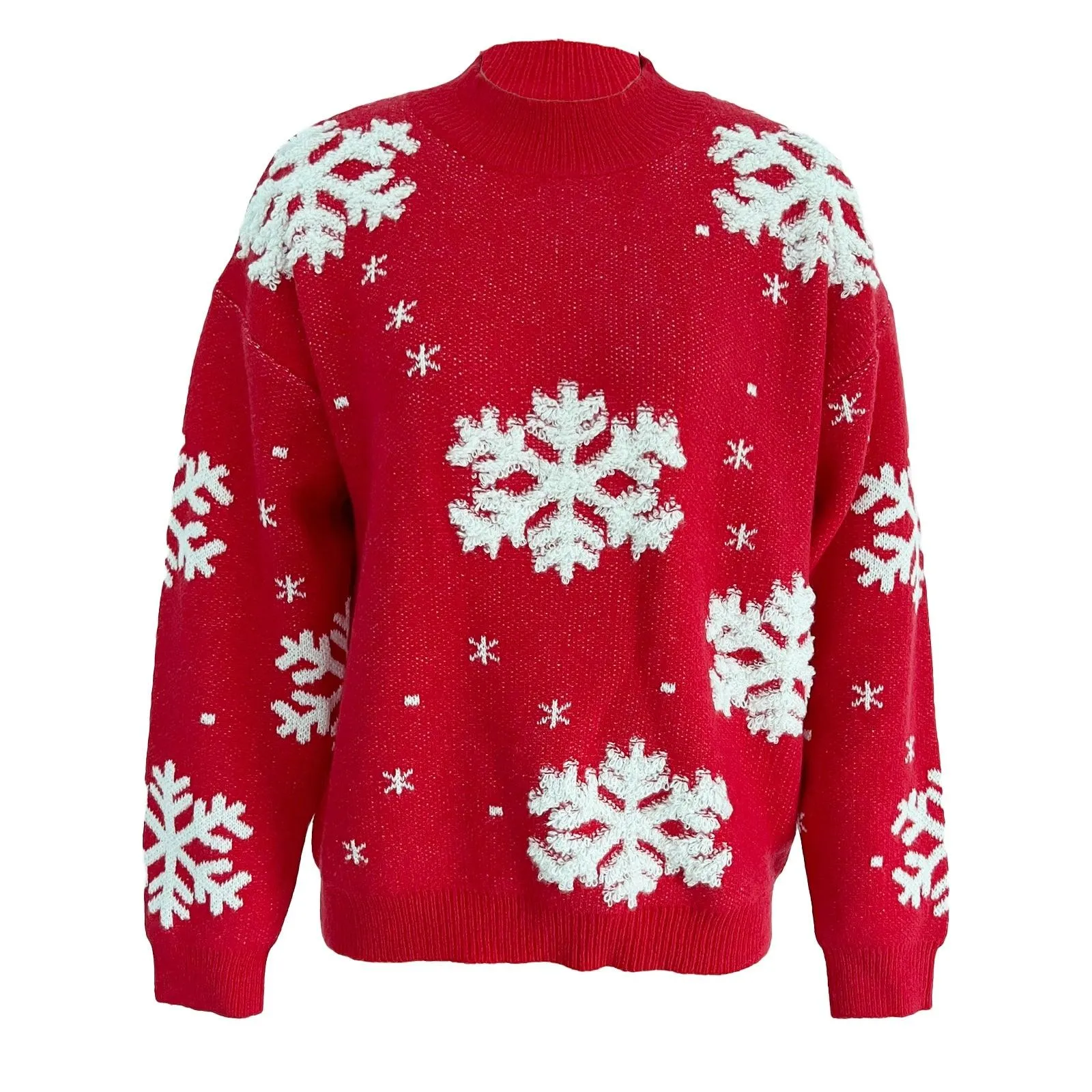 Elk Snowflake Bear Print Ugly Christmas Sweater