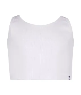 Girls Finia Cotton Crop Top - White