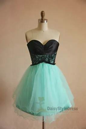 Knee Length Mint Green Vintage Homecoming Dress