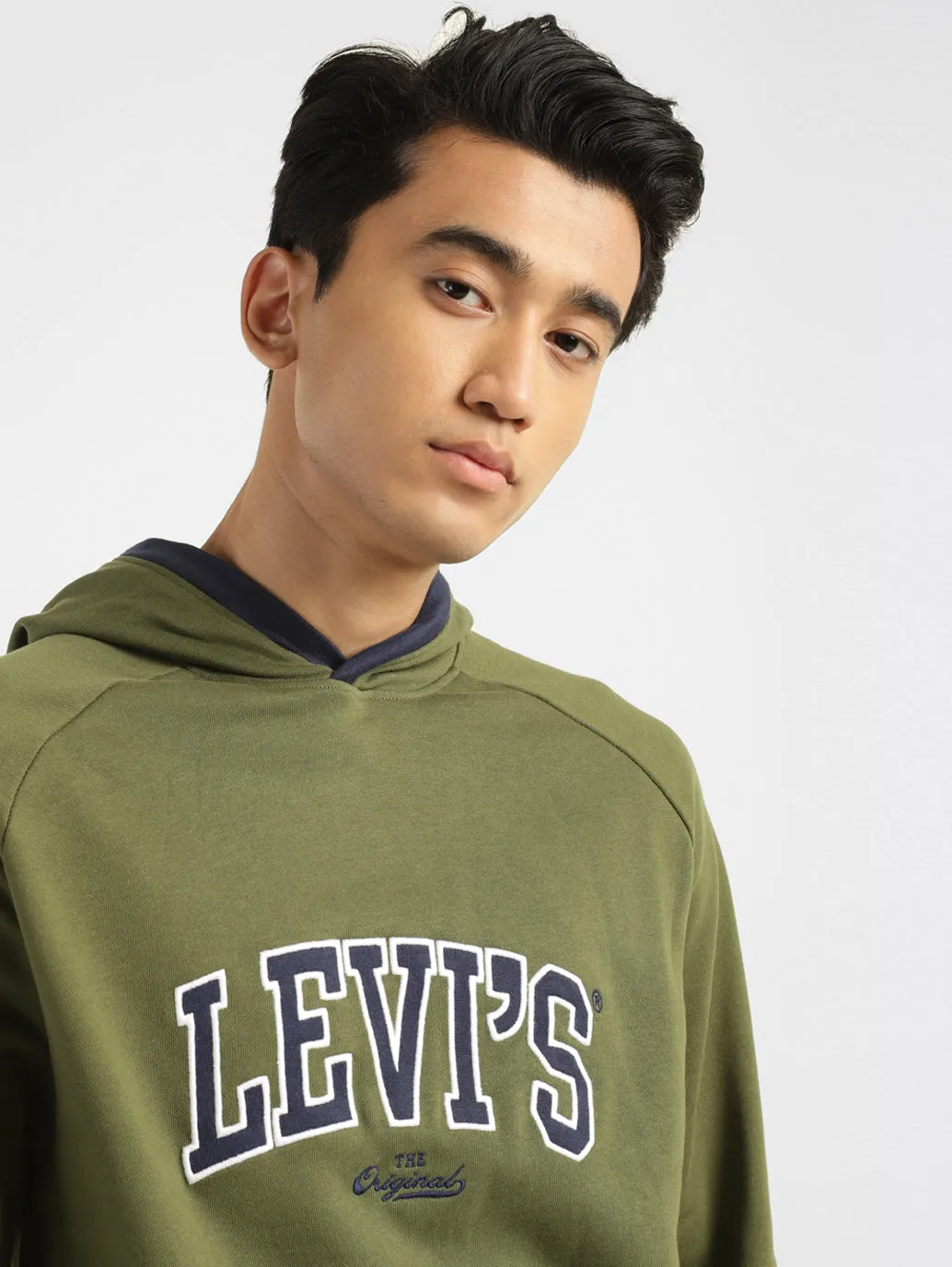 Men's Solid Green Hooded Sweatshirt