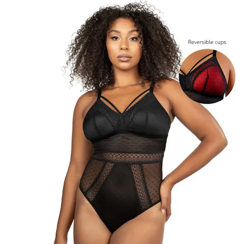 Parfait Mia Dot Bodysuit Plus Black