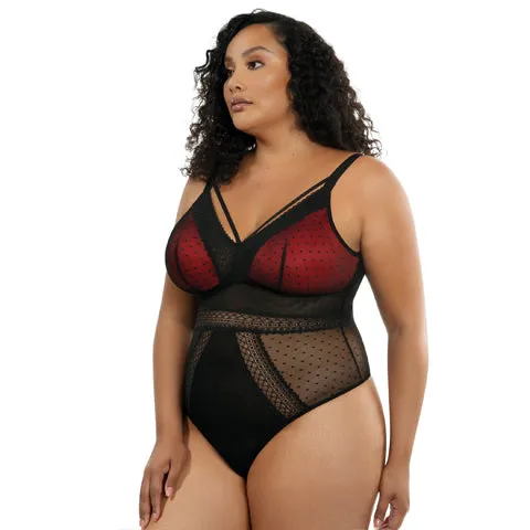 Parfait Mia Dot Bodysuit Plus Black