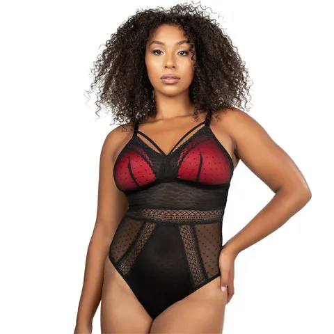 Parfait Mia Dot Bodysuit Plus Black