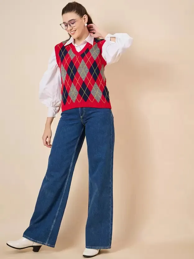 Pure Wool Self-Design Winter Sweater