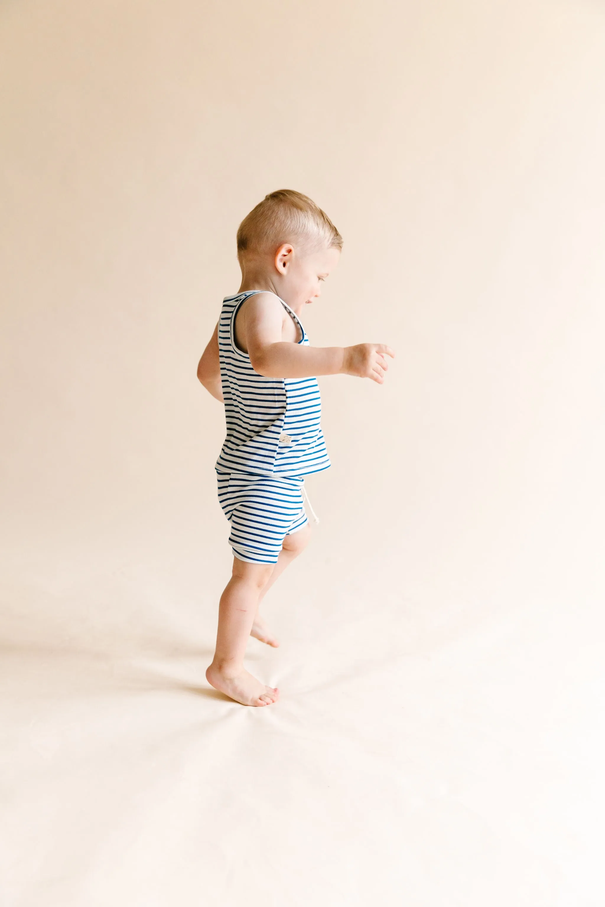 rib knit tank top CO - royal stripe