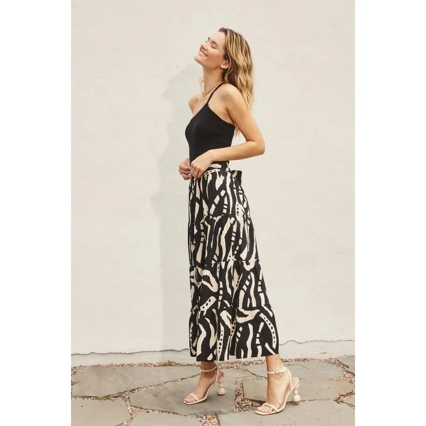 Ribbed Knit One Shoulder Top Black