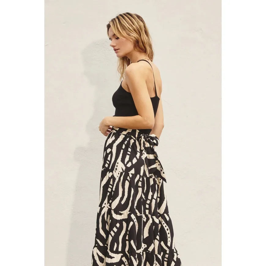 Ribbed Knit One Shoulder Top Black