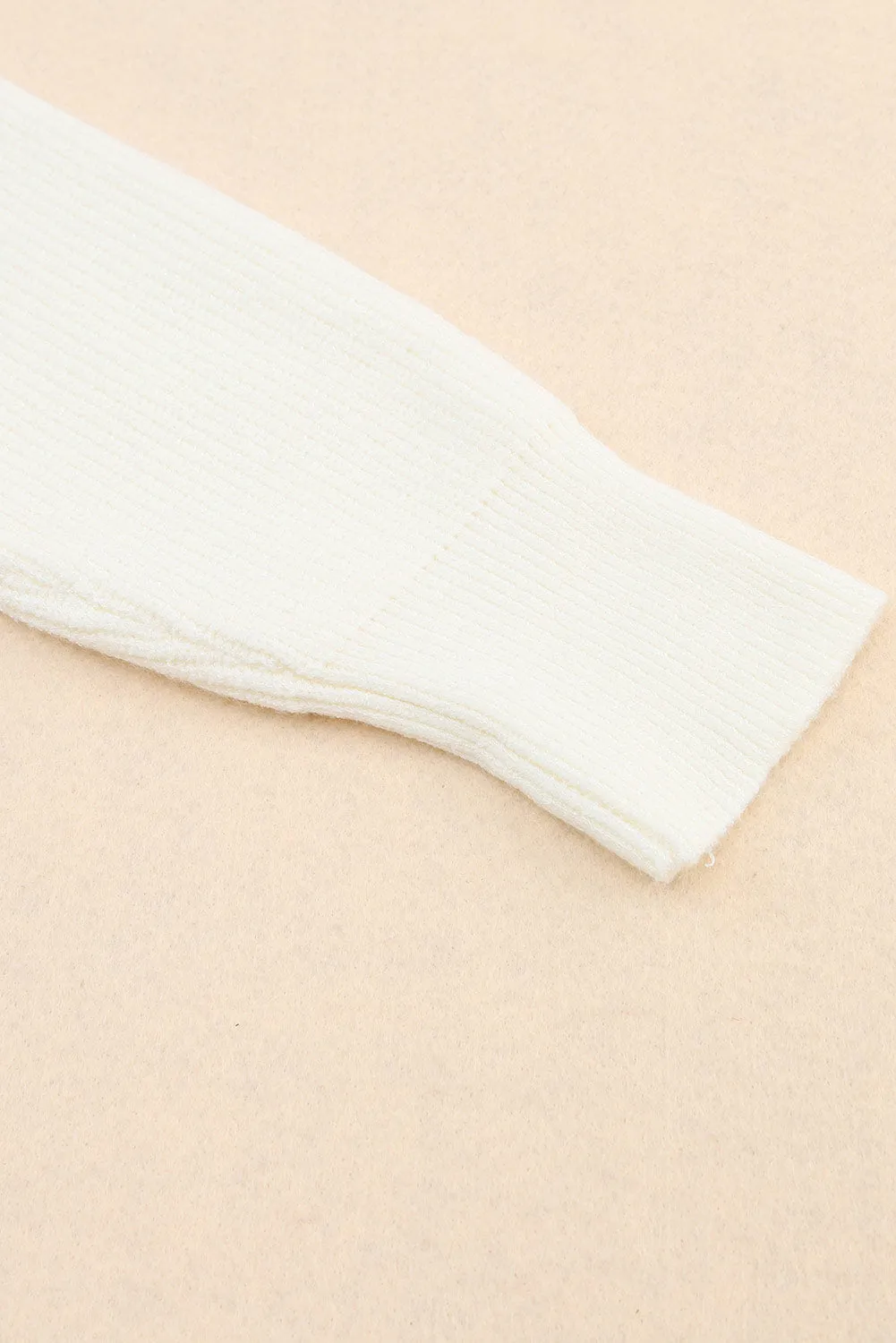 Ribbed Surplice Crop Sweater