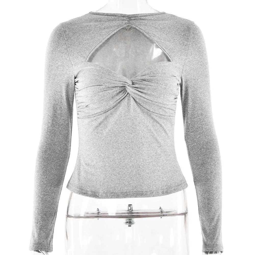 Slim-Fit Hollow Out T-Shirt