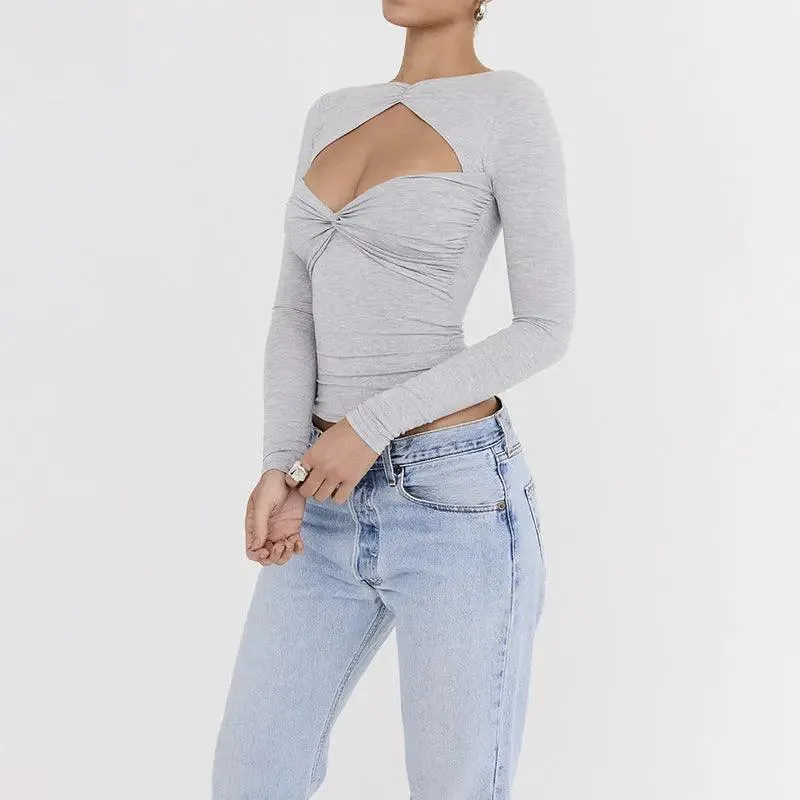 Slim-Fit Hollow Out T-Shirt