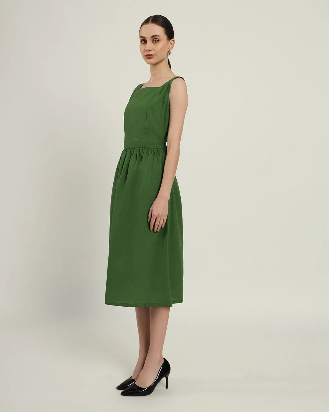 The Mihara Emerald Cotton Dress