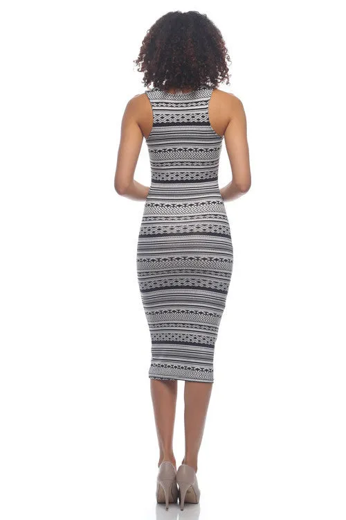 Tribal Print Bodycon Dress