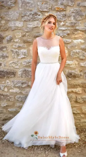 White Simple Wedding Dress