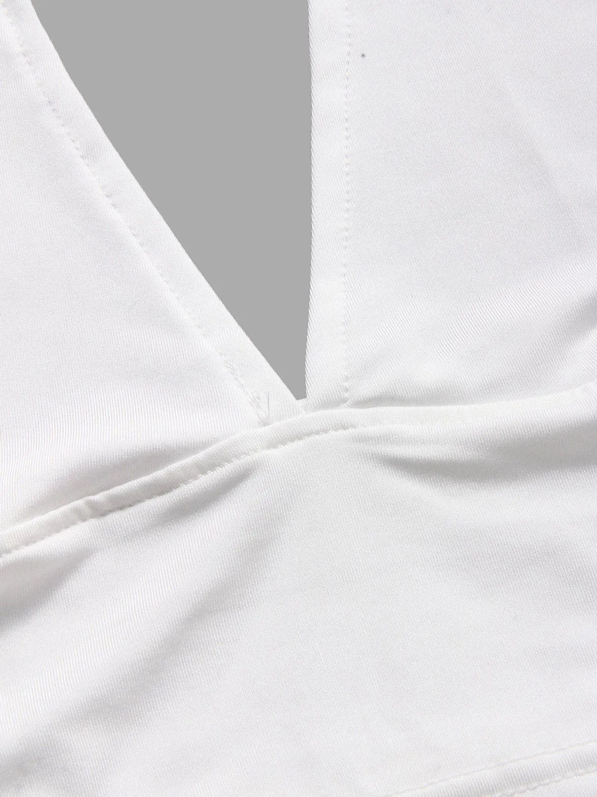 Wholesale Halter Plain Backless Lace-Up Cut Out Sleeveless White Crop Top
