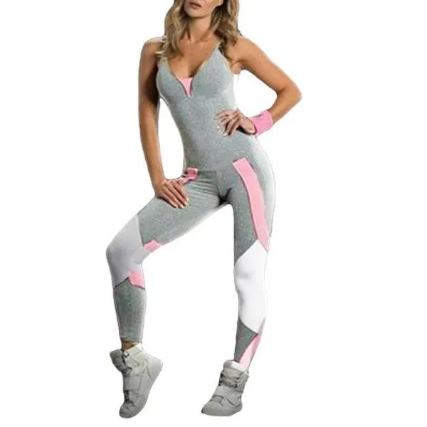 Women Sporty Bodysuit Bandage Backless
