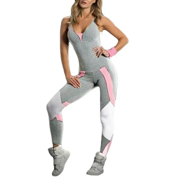 Women Sporty Bodysuit Bandage Backless