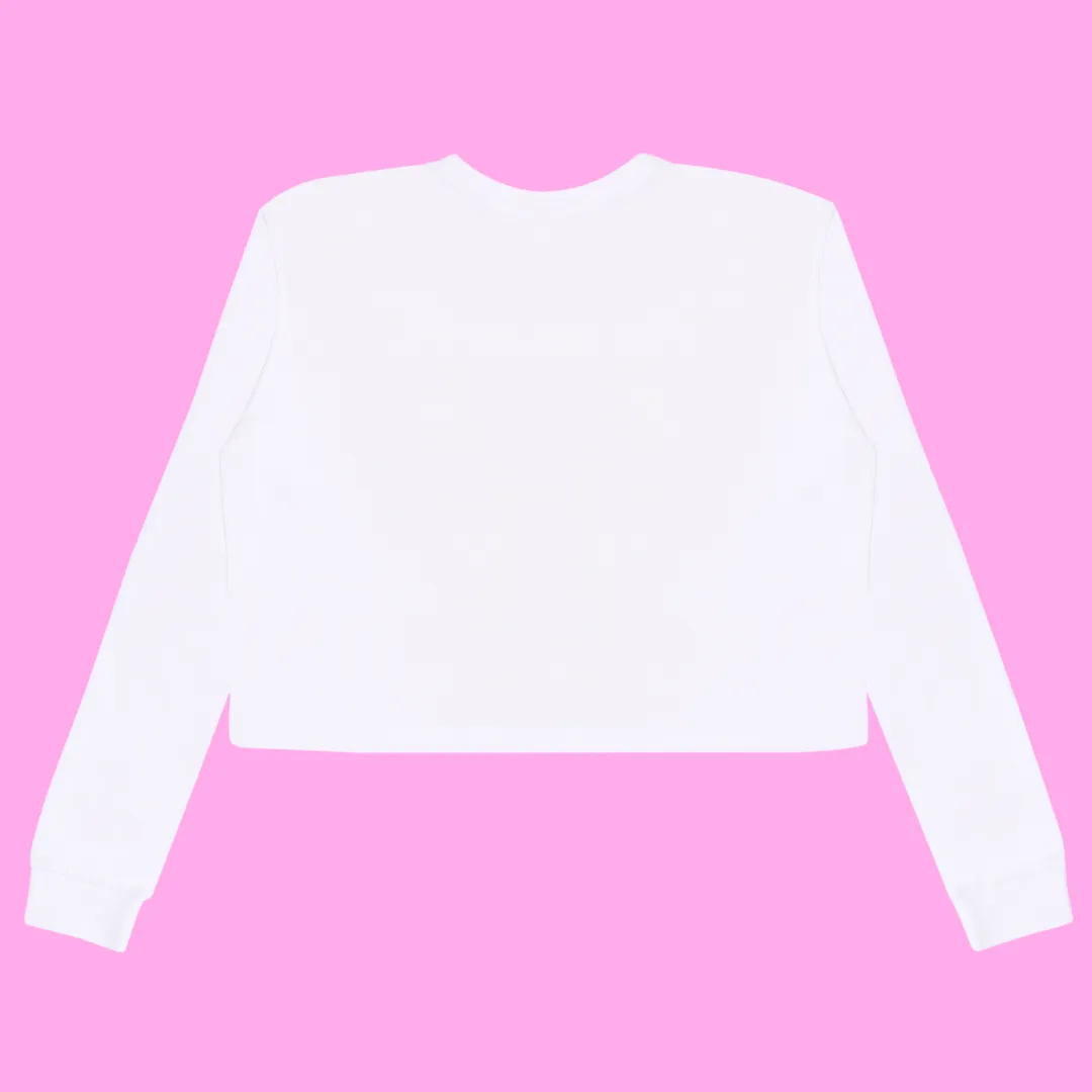 Womens Barbie Long Sleeve Crop Top