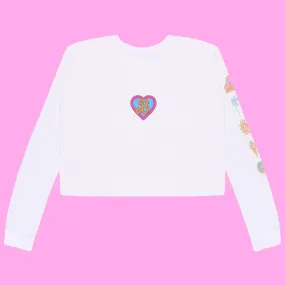 Womens Barbie Long Sleeve Crop Top